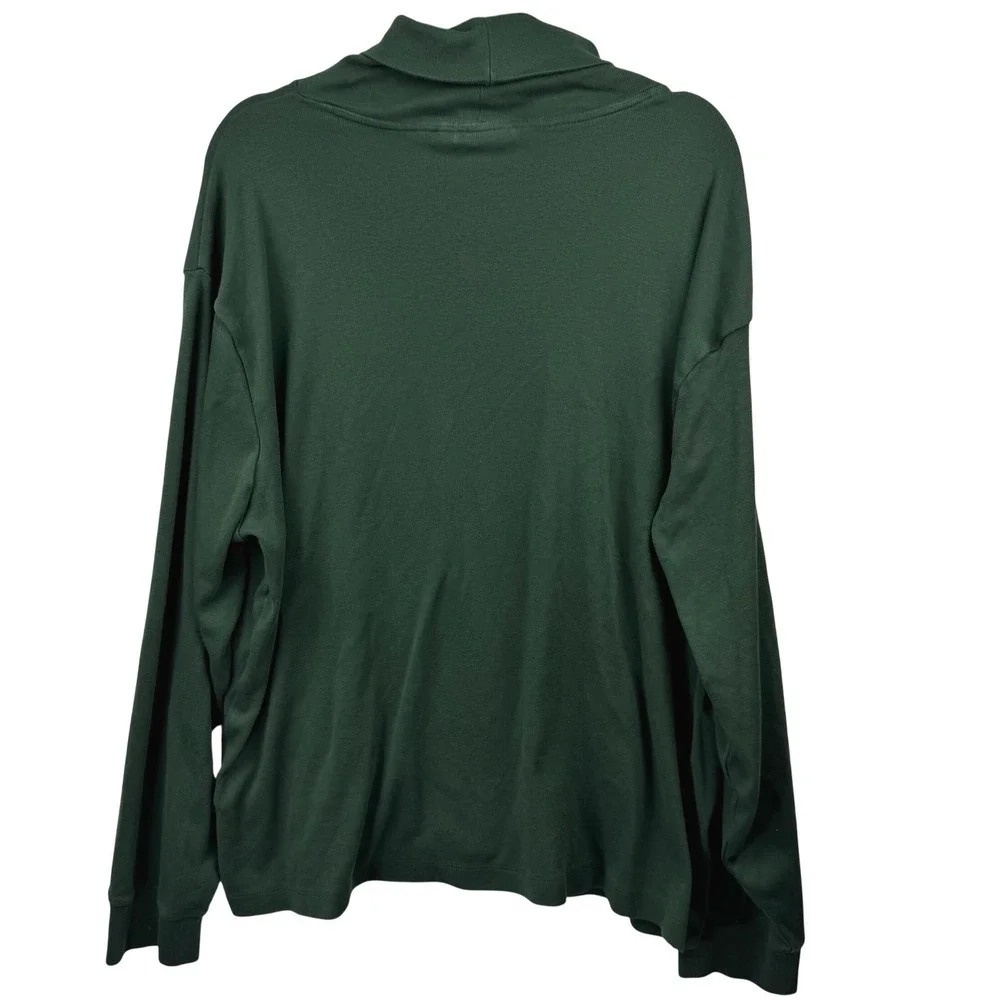 Banana Republic Athletics Turtleneck Shirt‎ Mens XXL Green Supima Cotton Preppy